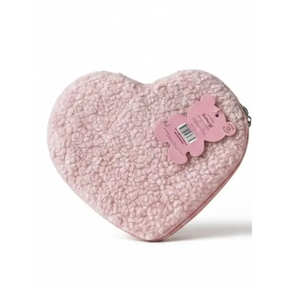 The Crème Shop Teddy Bag Heart Plush Makeup Pouc